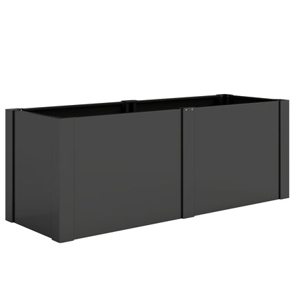 Galvanized Steel Raised Garden Bed, 150x53x55 cm, Black