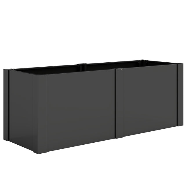 Hochbeet aus verzinktem Stahl, 150x53x55 cm, Schwarz