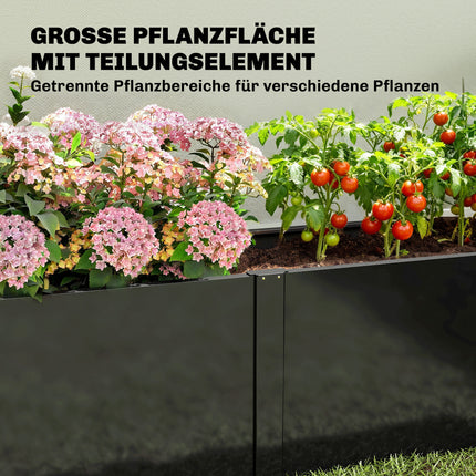 Galvanized Steel Raised Garden Bed, 150x53x55 cm, Black
