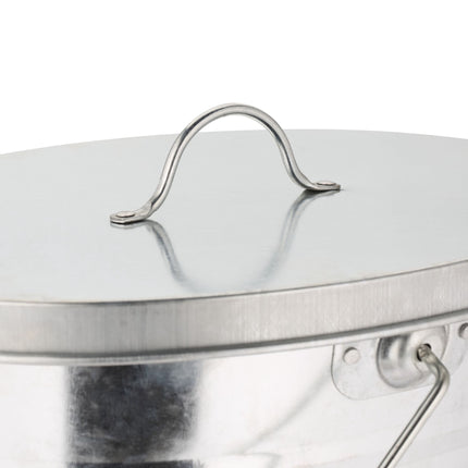 Galvanized ashtray with lid