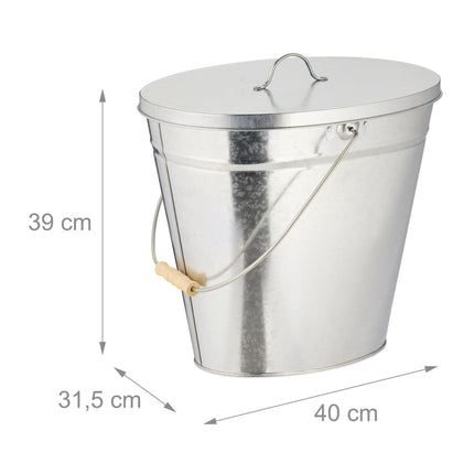 Galvanized ashtray with lid