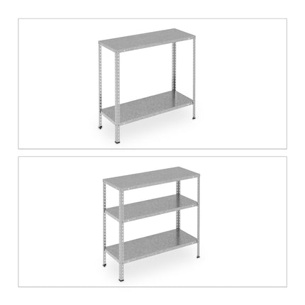 Galvanized metal shelf with 4 shelves
