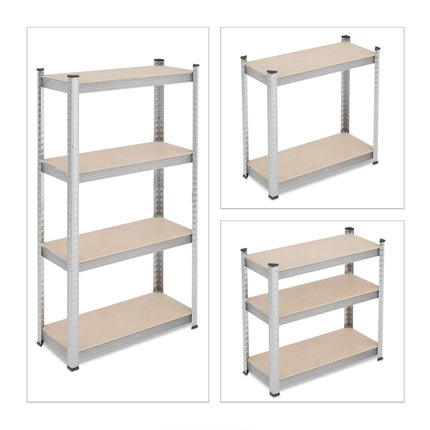 Galvanized shelves for heavy loads with 4 levels