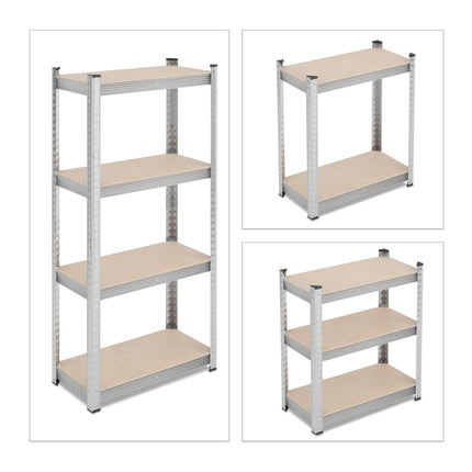 Galvanized shelves for heavy loads with 4 levels