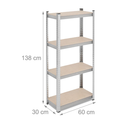 Galvanized shelves for heavy loads with 4 levels