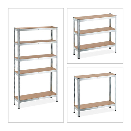 Galvanized shelves for heavy loads with 5 levels
