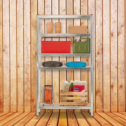 Galvanized shelves for heavy loads with 5 levels