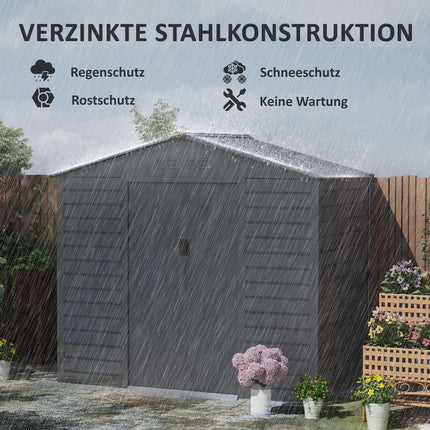 Gartenschuppen aus verzinktem Stahl, abschließbar und wetterfest