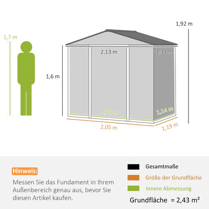 Gartenschuppen aus verzinktem Stahl, abschließbar und wetterfest