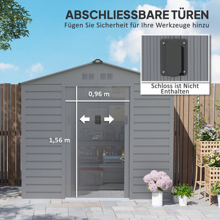 Gartenschuppen aus verzinktem Stahl, abschließbar und wetterfest