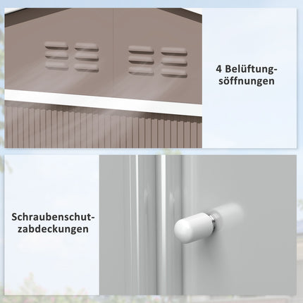 Geräteschuppen aus verzinktem Stahl, 4,9 m², abschließbar und wetterfest