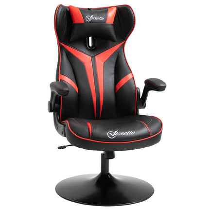 Ergonomická herní židle s houpacím mechanismem, černo-červená ocel