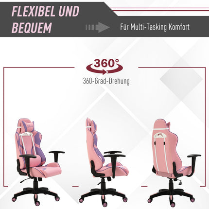 Ergonomic gaming chair with adjustable massage cushion