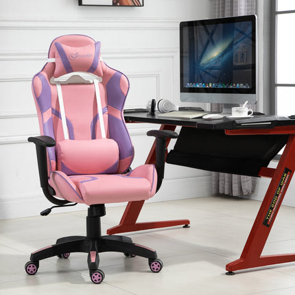 Ergonomic gaming chair with adjustable massage cushion