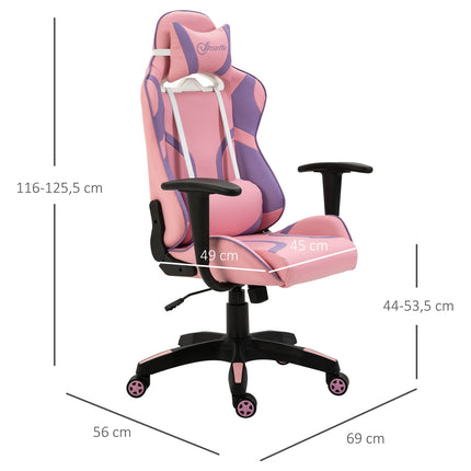 Ergonomic gaming chair with adjustable massage cushion