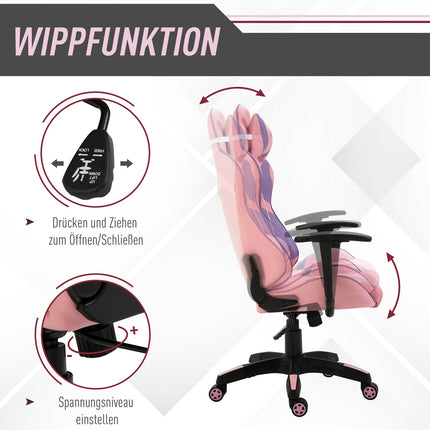 Ergonomic gaming chair with adjustable massage cushion