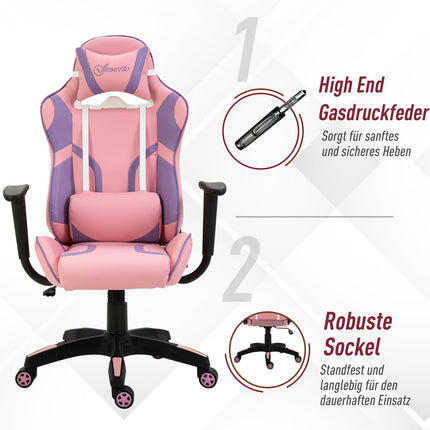 Ergonomic gaming chair with adjustable massage cushion