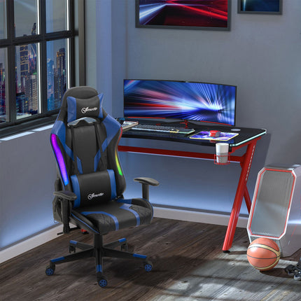 Ergonomischer Gaming-Stuhl mit LED, verstellbaren Armlehnen, hoher Rückenlehne