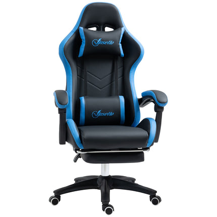 Ergonomic gaming chair with lumbar support and footrest