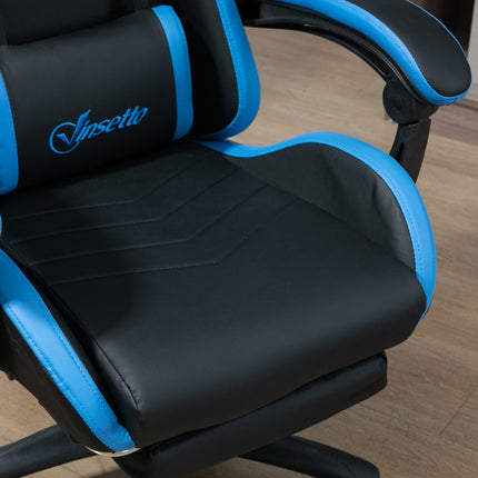 Ergonomic gaming chair with lumbar support and footrest