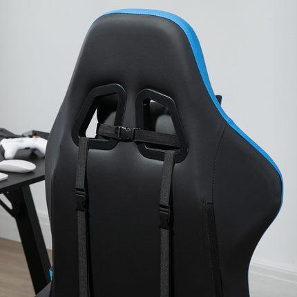 Ergonomic gaming chair with lumbar support and footrest