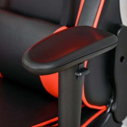 Ergonomischer Gaming-Stuhl mit klappbarer Fußstütze, schwarz