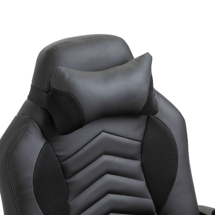 Ergonomischer Massagesessel aus schwarzem Kunstleder mit Wärme- und Vibrationsfunktion