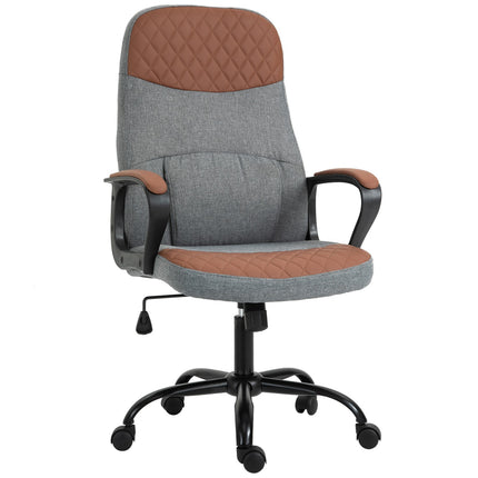 Ergonomischer Gaming-Stuhl, Drehstuhl, grau/braun
