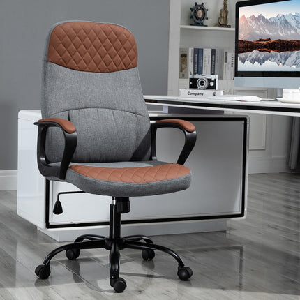 Ergonomischer Gaming-Stuhl, Drehstuhl, grau/braun