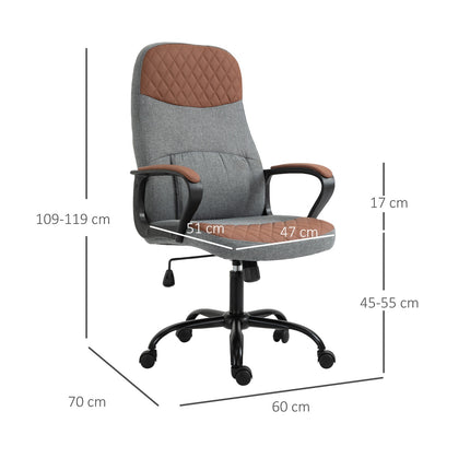 Ergonomischer Gaming-Stuhl, Drehstuhl, grau/braun