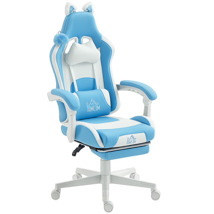 Gaming Chair With Cat Ears, 135 Recline, Footrest
