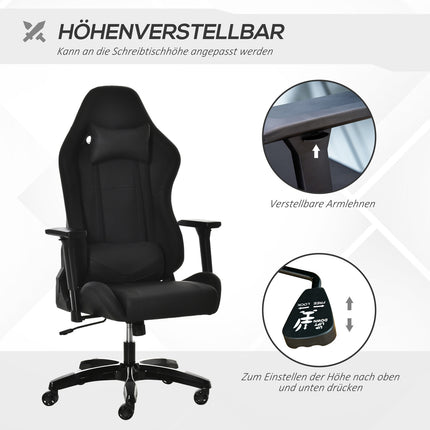 Ergonomischer Gaming-Liegesessel, Kunstleder, höhenverstellbar