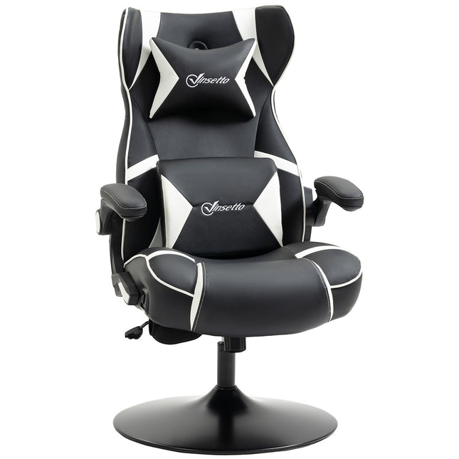 Ergonomic gaming chair with speakers, adjustable height, artificial leather