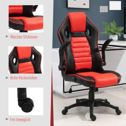 Gaming-Rennstuhl, ergonomisch, verstellbar, Rot & Schwarz