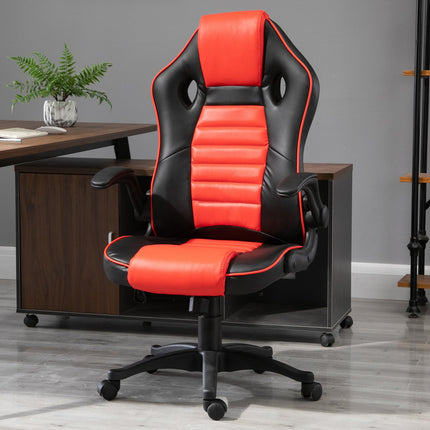 Gaming-Rennstuhl, ergonomisch, verstellbar, Rot & Schwarz