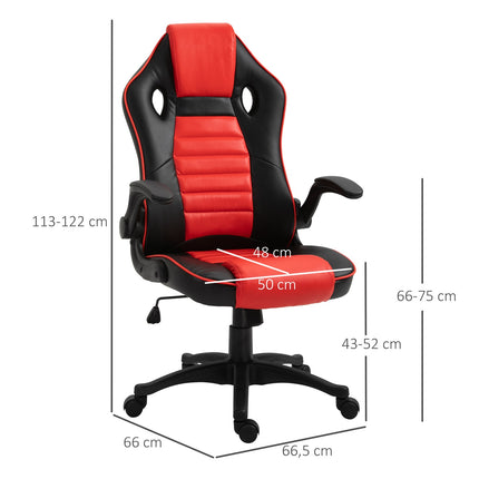 Gaming-Rennstuhl, ergonomisch, verstellbar, Rot & Schwarz