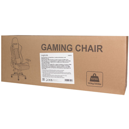 Gaming-Stuhl mit RGB-Beleuchtung, Schwarz/Blau, ergonomisches Design
