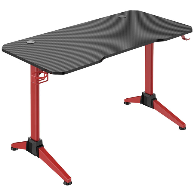 Gaming-Schreibtisch 120x60 cm mit RGB-Beleuchtung, Schwarz/Rot