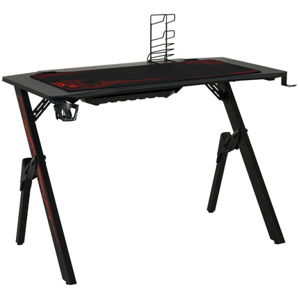Herní stůl – moderní MDF a kov, 110x59x75cm