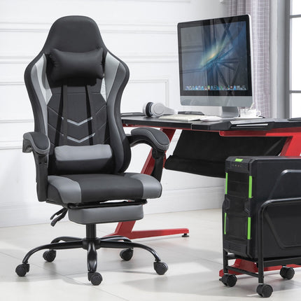 Ergonomischer Gaming-Stuhl, verstellbare Kopfstütze und Lordosenstütze