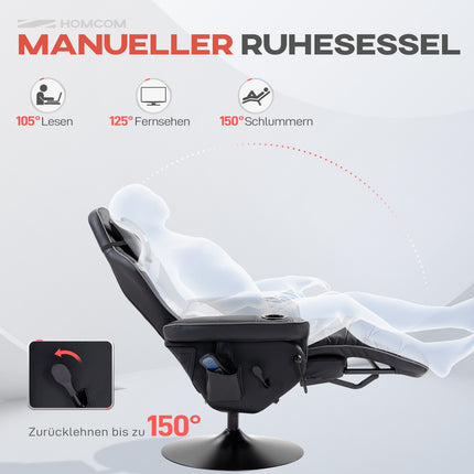 Gaming-Stuhl mit Fußstütze & Massage, graues Leder
