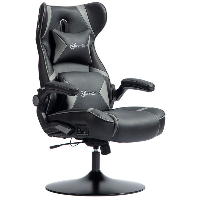 Ergonomic gaming chair with rocker, speaker, 120 kg capacity