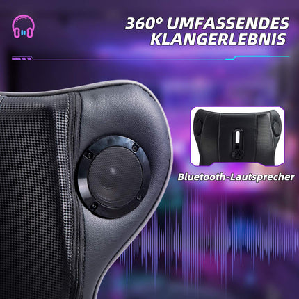 Ergonomischer Gaming-Stuhl mit Wippfunktion, Lautsprecher, 120 kg Tragkraft