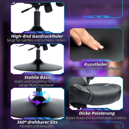 Ergonomischer Gaming-Stuhl mit Wippfunktion, Lautsprecher, 120 kg Tragkraft