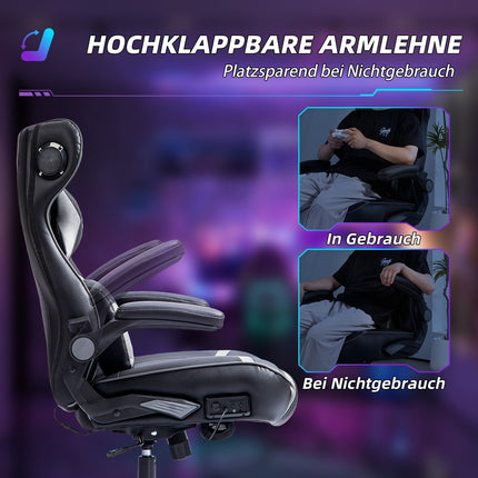 Ergonomischer Gaming-Stuhl mit Wippfunktion, Lautsprecher, 120 kg Tragkraft