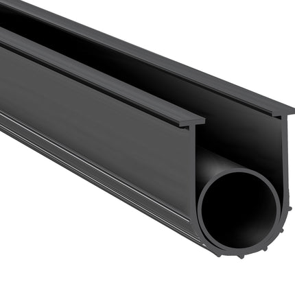 Garage Door Bottom Seal, U+O, 10 ft, 8 mm, Black