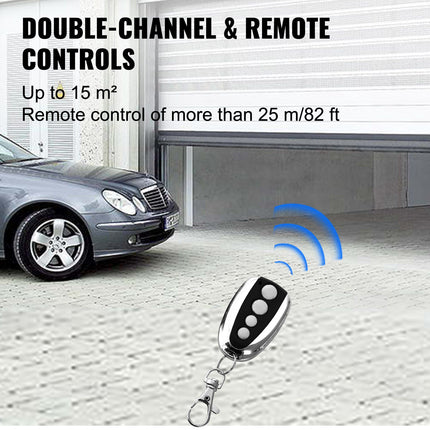 Garage Door Opener Kit, 1000N, 2 Remotes, 24V DC