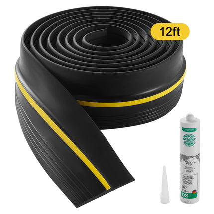 Garage Door Threshold Seal, 12 Ft PVC Adhesive, Black