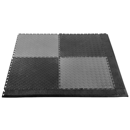 Garage Floor Edge Kit, 12 Edges 4 Corners, For 4-Sided Mats, Black