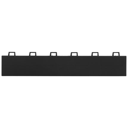 Garage Floor Mat Transition Edges, 15-Pc PP Female, Black